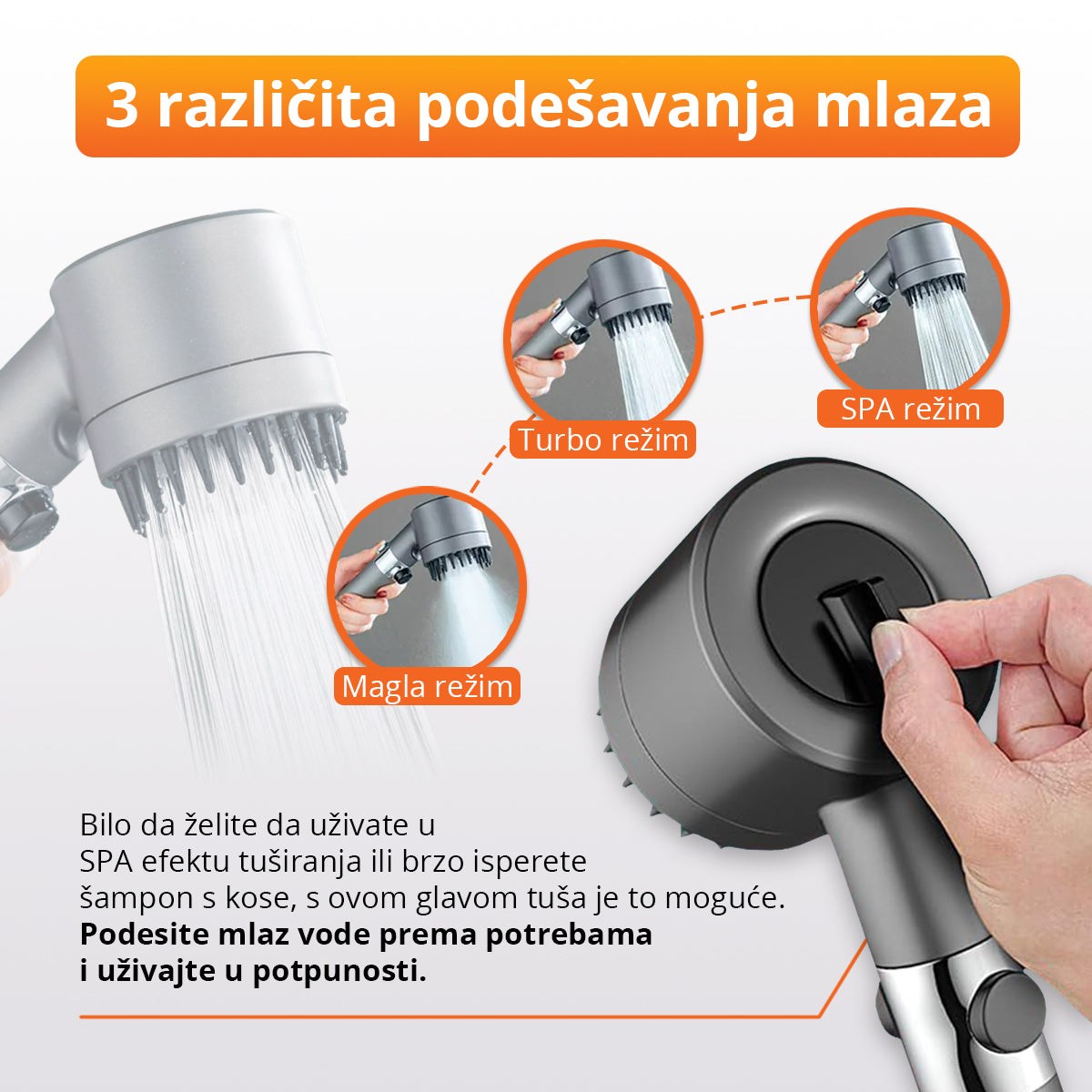 HydroRelax - Prilagodljiva glava tuša