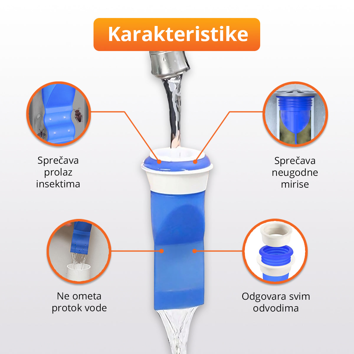 AntiSmell - Filter protiv neugodnih mirisa iz odvoda (4 komada)