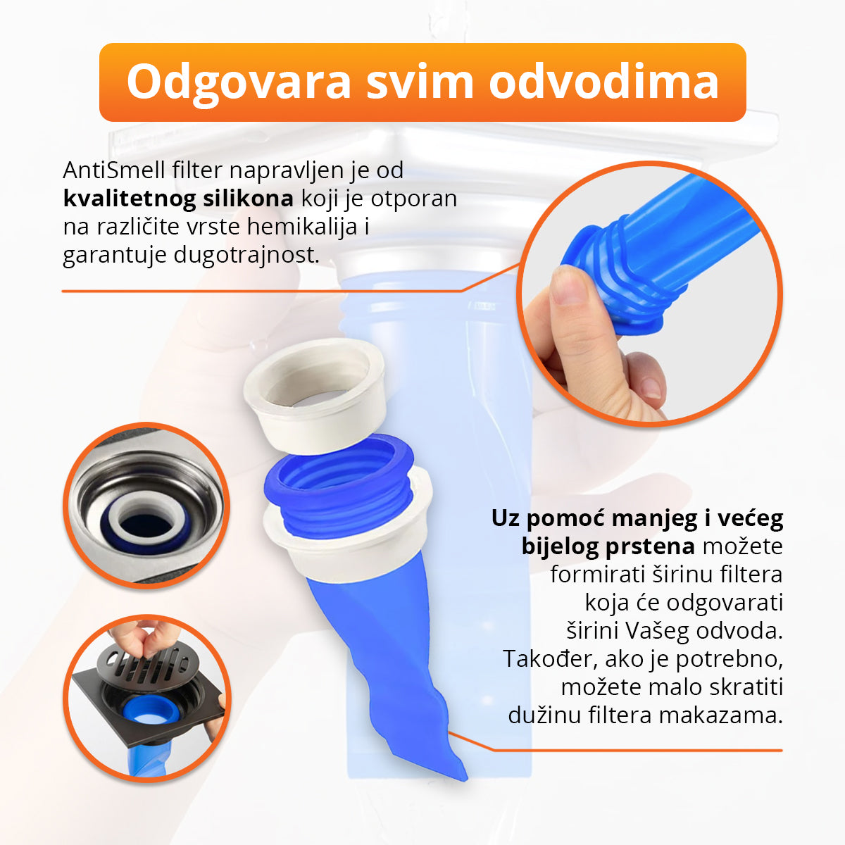 AntiSmell - Filter protiv neugodnih mirisa iz odvoda (4 komada)